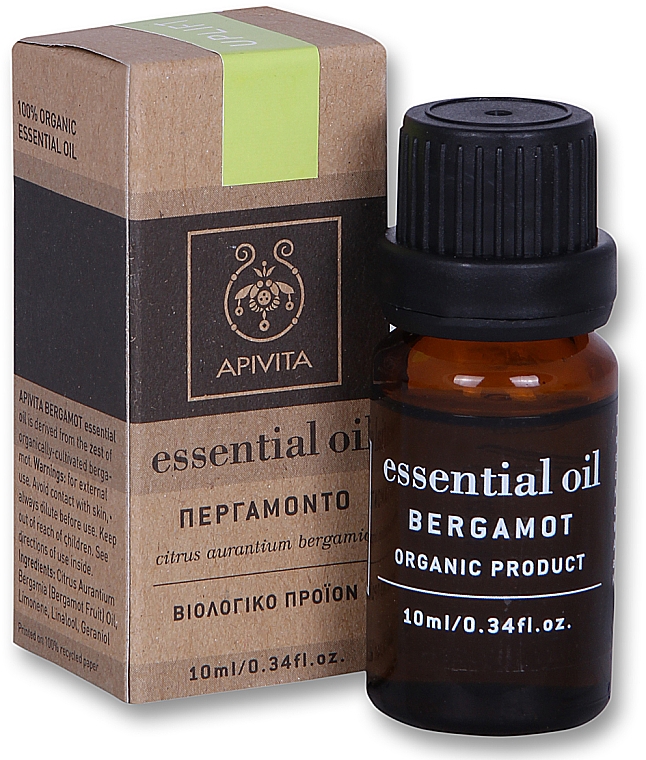 100% naturalny olejek eteryczny Bergamotka - Apivita Aromatherapy Organic Bergamot Oil  — Zdjęcie N4