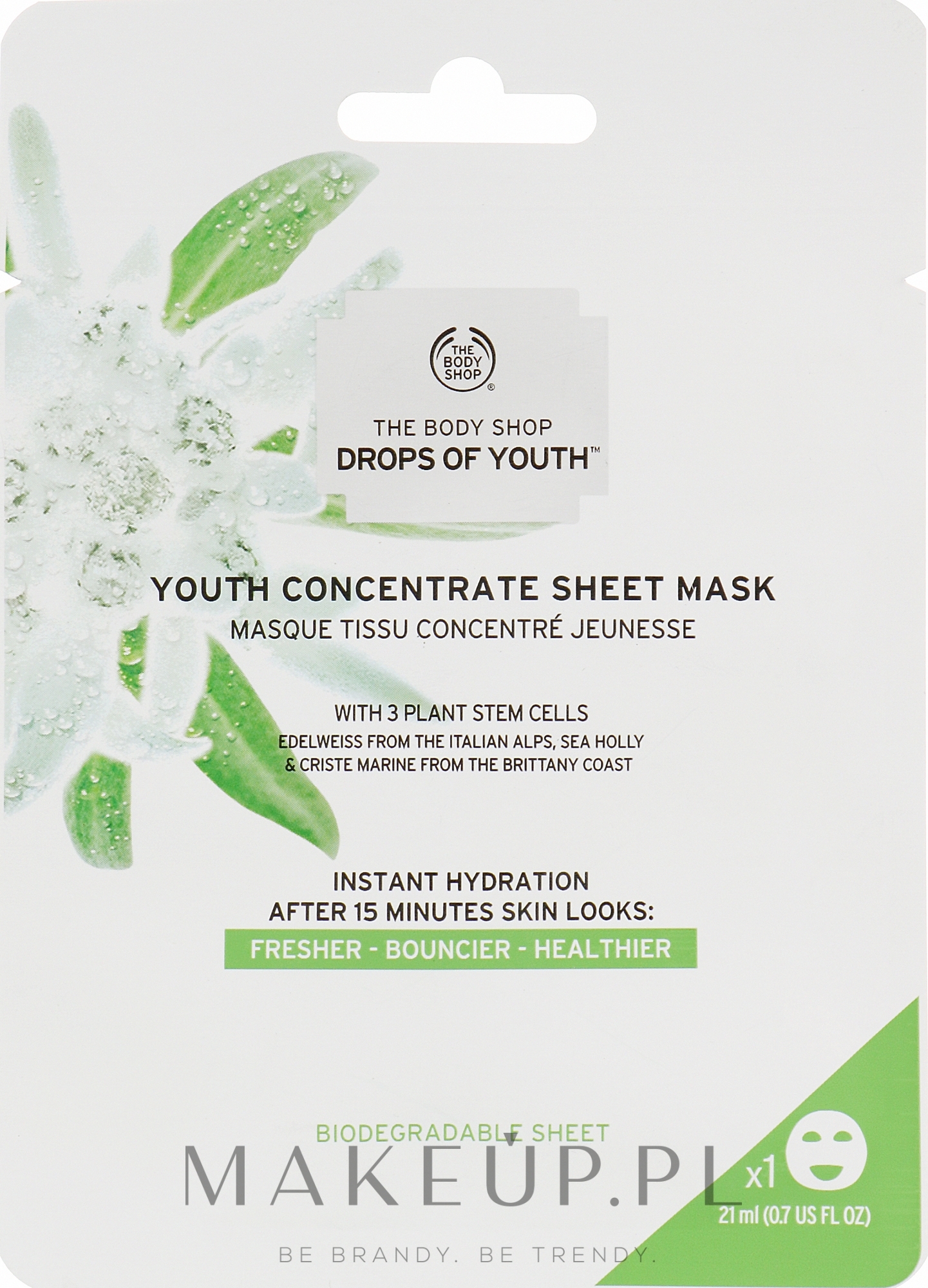 Maska na tkaninie - The Body Shop Youth Concentrate Sheet Mask — Zdjęcie 21 ml