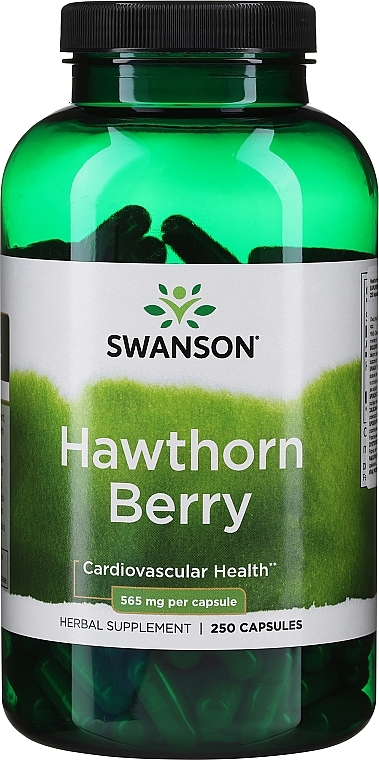 Suplement diety Jagody głogu, 565 mg - Swanson Hawthorn Berries — Zdjęcie N1
