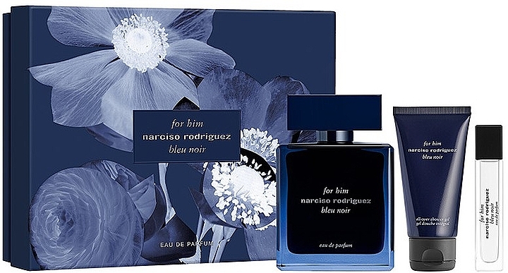 Narciso Rodriguez For Him Bleu Noir - Zestaw (edp/100ml + edp/mini/10ml + sh/gel/50ml) — Zdjęcie N1