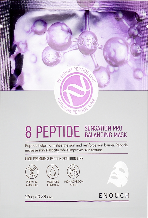 Maska tkankowa do twarzy z kompleksem peptydowym - Enough 8 Peptide Sensation Pro Balancing Mask Pack