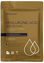 Kup Foliowa maska do twarzy z kwasem hialuronowym - BeautyPro Hyaluronic Acid Gold Foil Mask