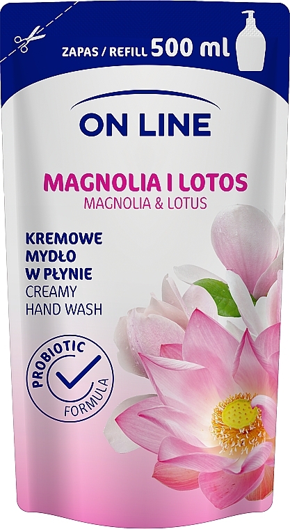 Kremowe mydło w płynie do rąk Magnolia i lotos - On Line Magnolia & Lotus (uzupełnienie) — Zdjęcie N1