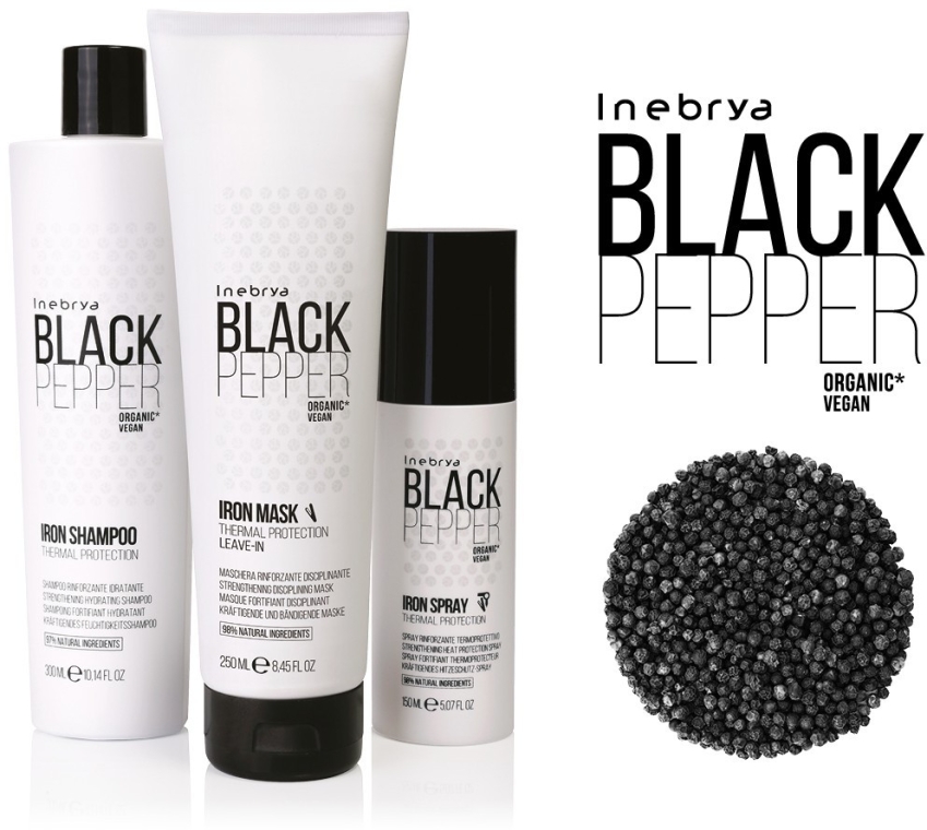 Termoochronny spray do włosów z czarnym pieprzem - Inebrya Balck Pepper Iron Spray — Zdjęcie N2