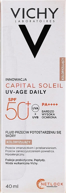 PRZECENA! Fluid koloryzujący przeciw fotostarzeniu się skóry - Vichy Capital Soleil UV-Age Daily SPF 50+ * — Zdjęcie N6