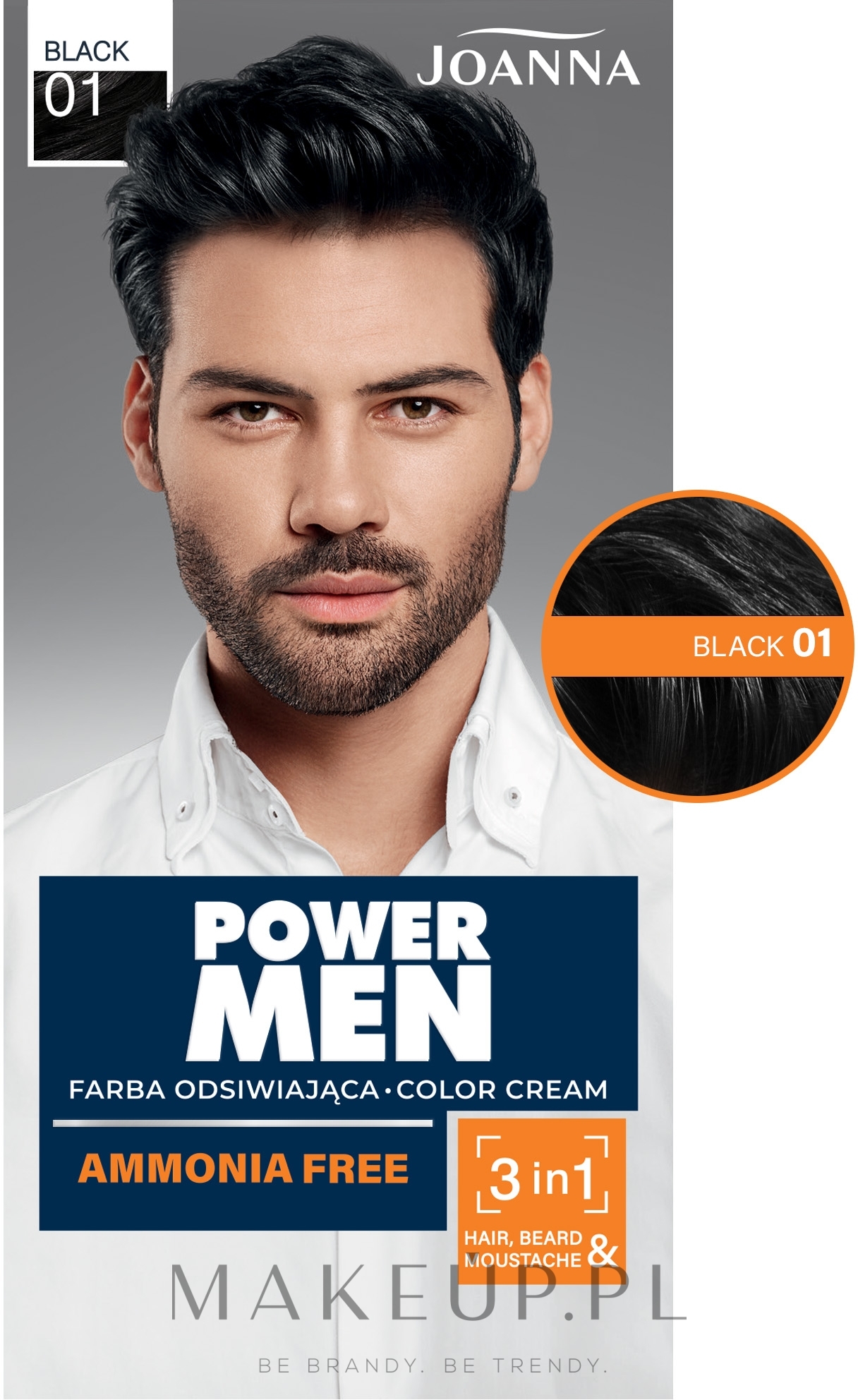 Farba do włosów 3 w 1 dla mężczyzn - Joanna Power Men — Zdjęcie 01 - Black