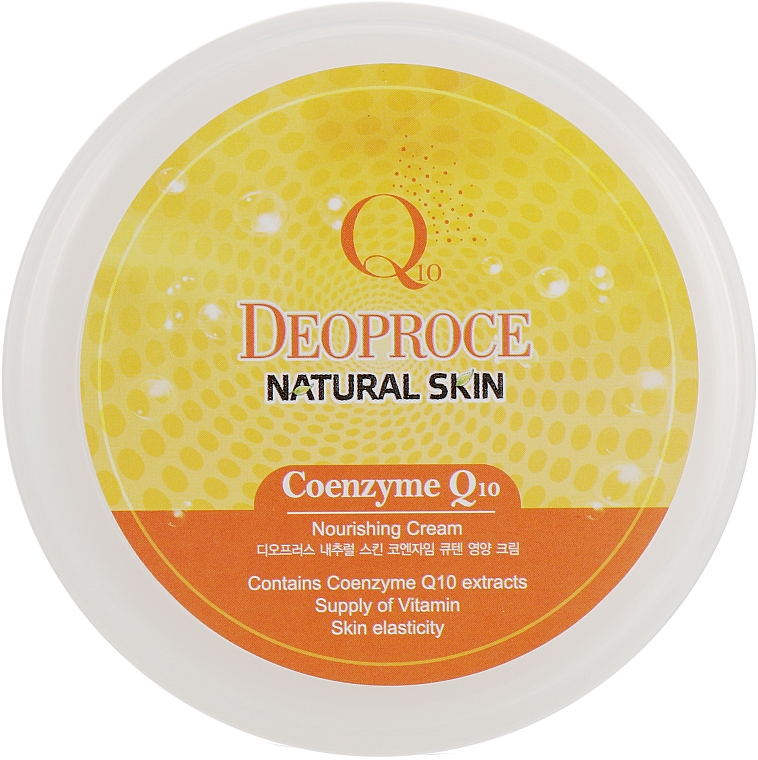 Regenerujący krem ​​przeciwstarzeniowy do twarzy z koenzymami, kwasem hialuronowym i witaminą E - Deoproce Natural Skin Coenzyme Q10 Nourishing Cream — Zdjęcie N2