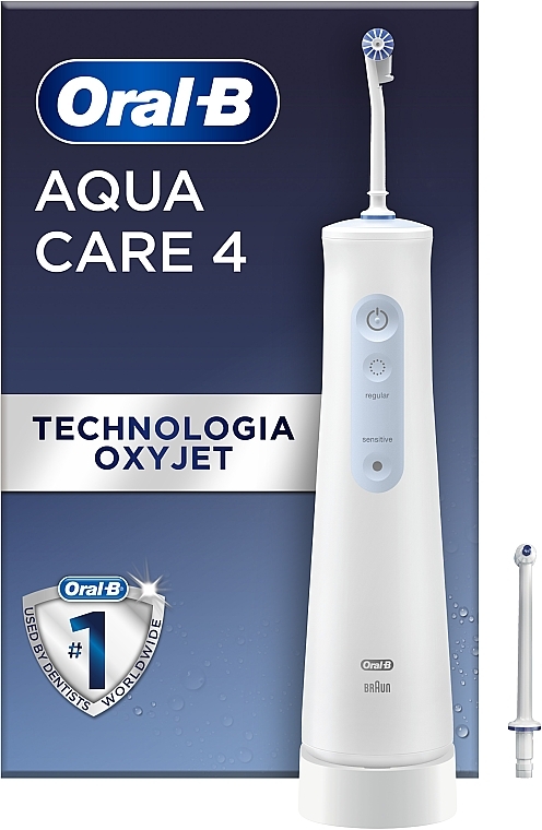 Irygator z technologią Oxyjet, niebiesko-biały - Oral-B Power Oral Care Series 4 AquaCare Irygator MDH20.026.2 — Zdjęcie N1