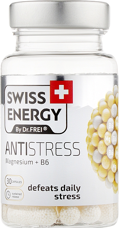 Witaminy w kapsułkach Magnez + B6 - Swiss Energy Antistress — Zdjęcie N1