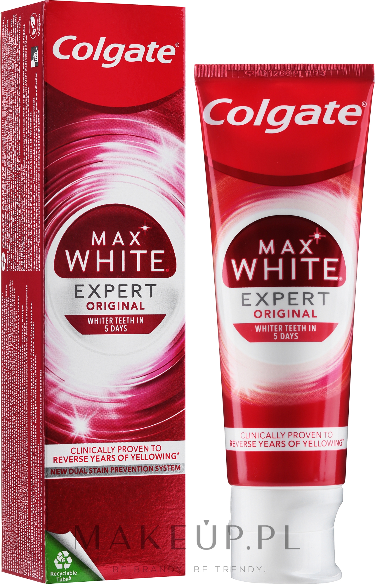 Pasta do zębów z profesjonalnym składnikiem wybielającym - Colgate Max White Expert Original — Zdjęcie 75 ml
