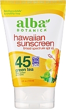 Naturalny hawajski krem przeciwsłoneczny Rewitalizująca zielona herbata - Alba Botanica Natural Hawaiian Sunscreen Revitalizing Green Tea Broad Spectrum SPF 45 — Zdjęcie N1