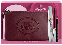 Zestaw - Collistar Cofanetto Mascara Shock Nero (mascara/8ml + eye/pencil/1.2g + pouch) — Zdjęcie N3