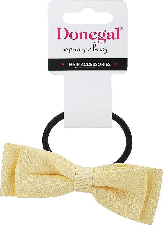 Gumka do włosów FA-5638, kokardka żółta - Donegal — Zdjęcie N1