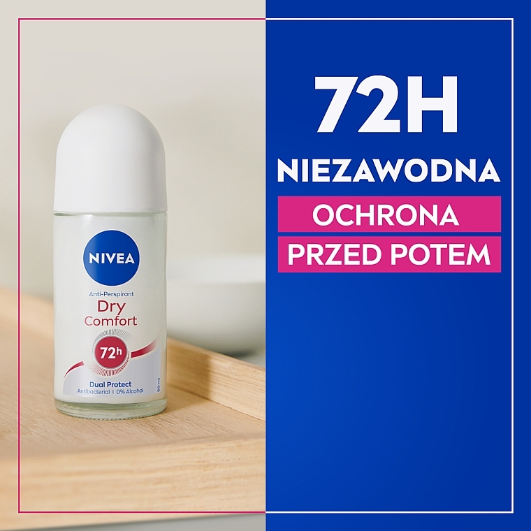 Dezodorant w kulce Ochrona i komfort, 72 godziny - Nivea Deodorant Dry Comfort 72H Roll-On — Zdjęcie N6