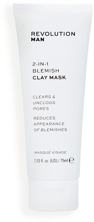 Maseczka z glinki - Revolution Skincare Man 2-in-1 Blemish Clay Mask — Zdjęcie N1