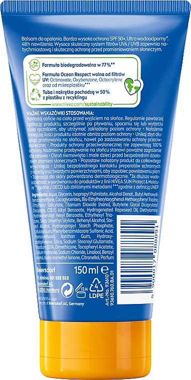 Nawilżający balsam do opalania Ultra SPF 50+ - NIVEA SUN Protect & Moisture — Zdjęcie N2