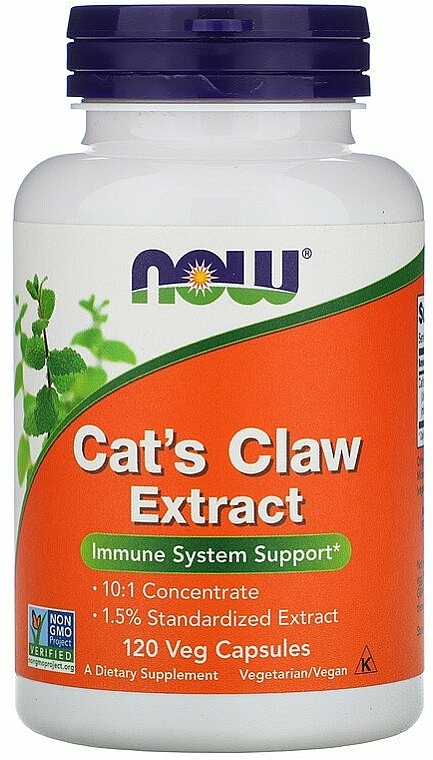 Wegetariański ekstrakt z kociego pazura na wzmocnienie odporności - Now Foods Cat's Claw Extract — Zdjęcie N1