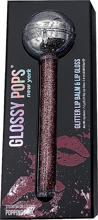 Nawilżający balsam do ust i błyszczyk 2 w 1 - Glossy Pops Studio 45 Collection Glitter Lip Balm & Lip Gloss — Zdjęcie N2