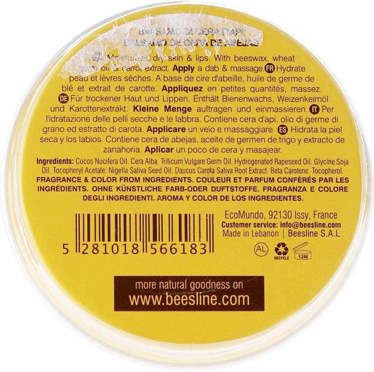 Balsam do ust z woskiem pszczelim - Beesline Lip Balm Soft Beeswax — Zdjęcie N2