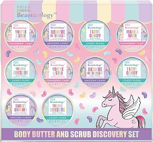 Zestaw, 10 produktów - Baylis & Harding Beauticology Candy Body Scrub & Butter Discovery Gift Set — Zdjęcie N1