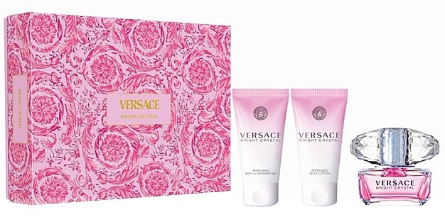 Versace Bright Crystal - Zestaw (edt/50ml + b/l/50ml + s/g/50ml) — Zdjęcie N1