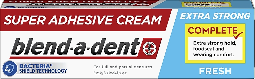 Krem do mocowania protez - Blend-A-Dent Super Adhesive Cream Fresh Complete  — Zdjęcie N2