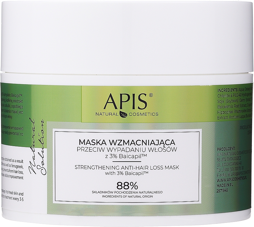 Wzmacniająca maska przeciw wypadaniu włosów - APIS Professional Natural Solution Mask — Zdjęcie N1