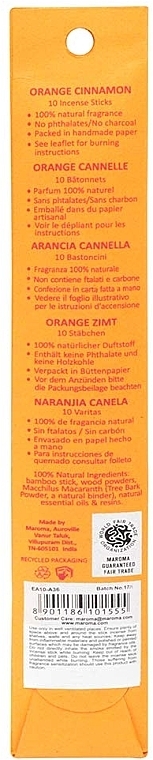 Kadzidełka Pomarańcza i cynamon - Maroma Encens d'Auroville Stick Incense Orange Cinnamon — Zdjęcie N2