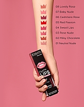 Zestaw: matowa pomadka w płynie i konturówka - Eveline Cosmetics Oh! My Lips (lipstick 4,5 ml + lip/pen 1 g) — Zdjęcie N3
