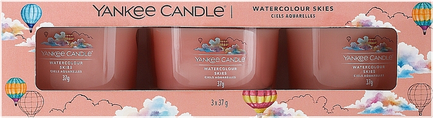Zestaw - Yankee Candle Watercolour Skies (candle/3x37g) — Zdjęcie N1