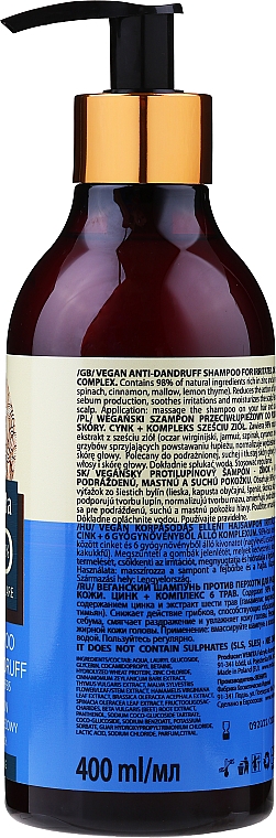 Przeciwłupieżowy szampon do włosów Cynk i 6 ziół - Venita Bio Natural Care Anti-Dandruff Shampoo — Zdjęcie N2