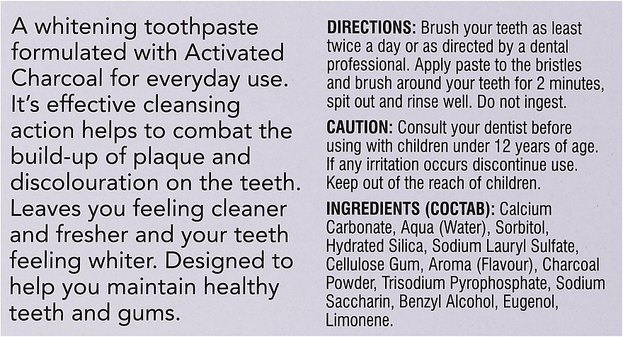 Zestaw do mycia zębów z węglem aktywnym - Beauty Formulas Charcoal (toothbrush/1pcs + toothpaste/100ml) — Zdjęcie N3