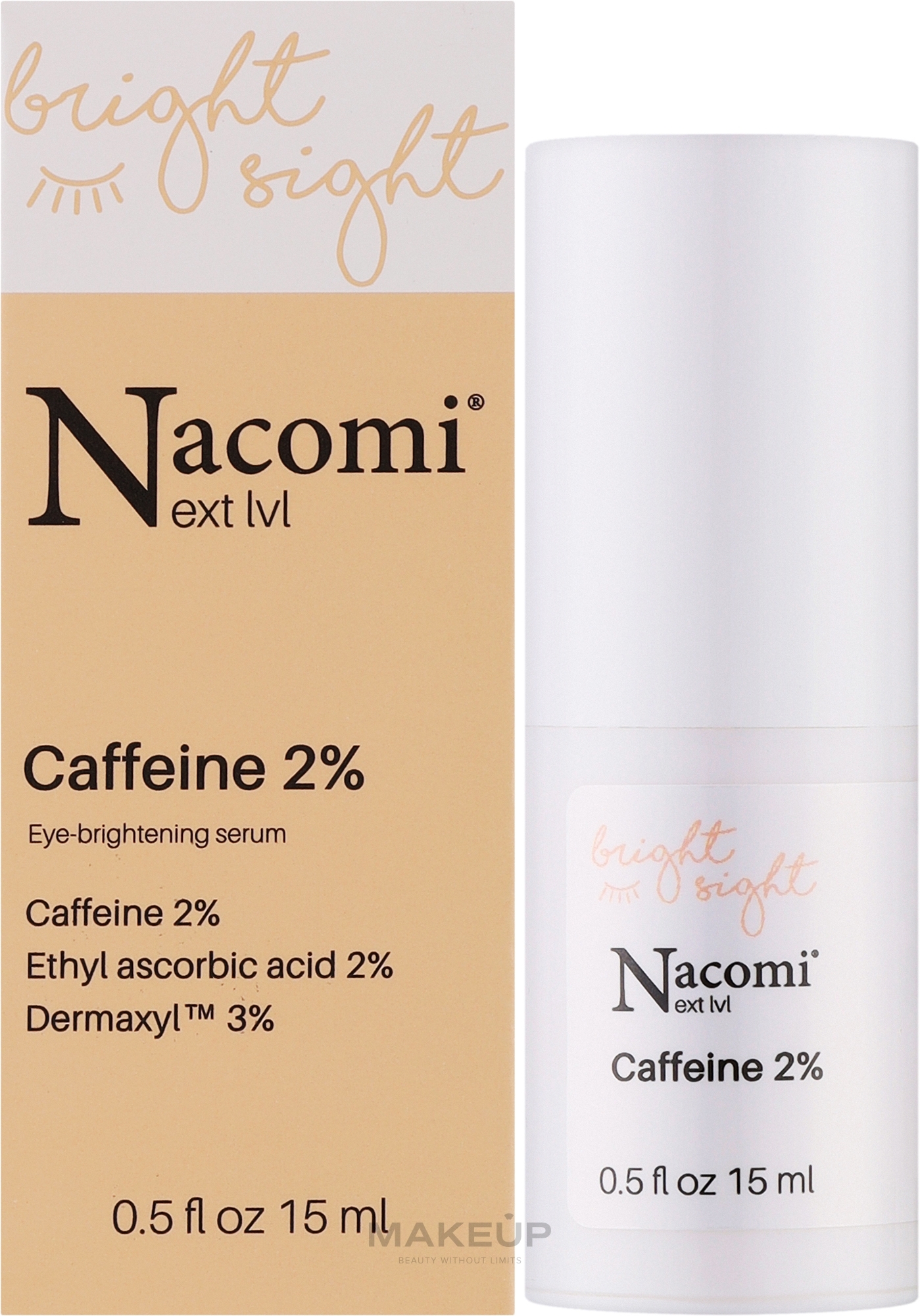Rozjaśniające serum pod oczy z 2% kofeiny - Nacomi Next Level Caffeine 2% Eye Brightening Serum — Zdjęcie 15 ml
