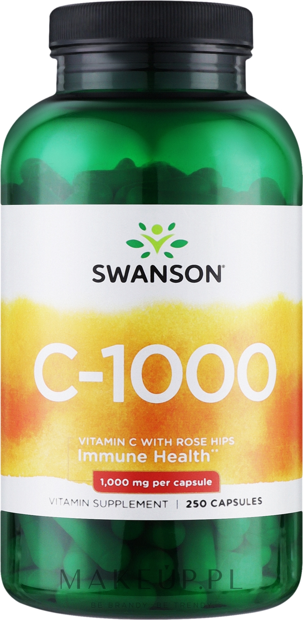 Suplement diety Witamina C z dzikiej róży, 1000 mg. - Swanson Vitamin C With Rose Hips Extract — Zdjęcie 250 szt.