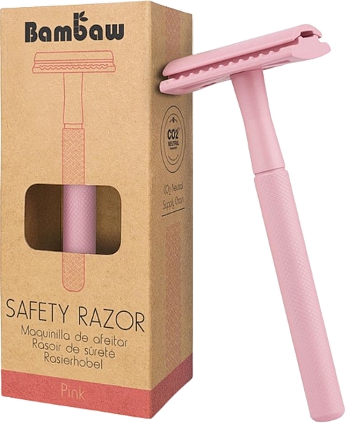 Maszynka do golenia z wymiennym ostrzem, blady róż - Bambaw Safety Razor — Zdjęcie N1