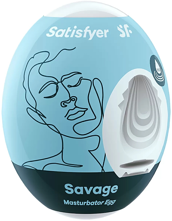 Masturbator jajko, niebieski - Satisfyer Masturbator Egg Single Savage — Zdjęcie N1