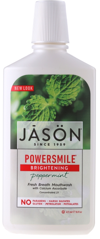 Płyn do płukania jamy ustnej z miętą pieprzową - Jason Natural Cosmetics Power Smile Natural Mouthwash — Zdjęcie N1
