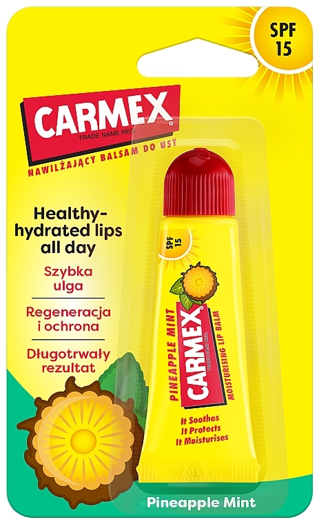 Nawilżający balsam do ust Ananas i mięta SPF 15 - Carmex Lip Balm