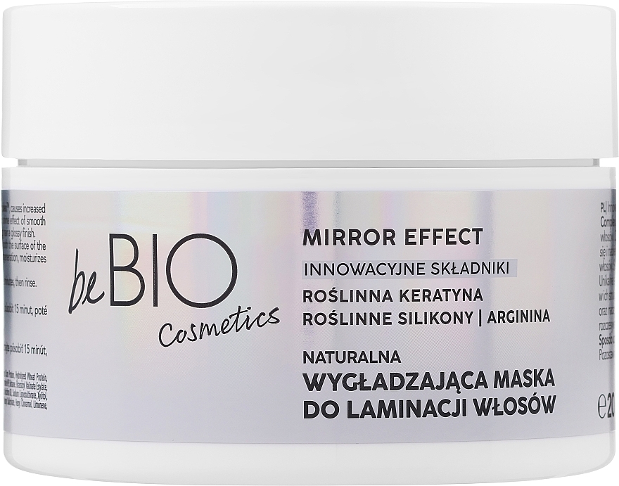 Naturalna maska do laminacji włosów - BeBio Natural Smoothing Hair Mask Mirror Effect — Zdjęcie N1