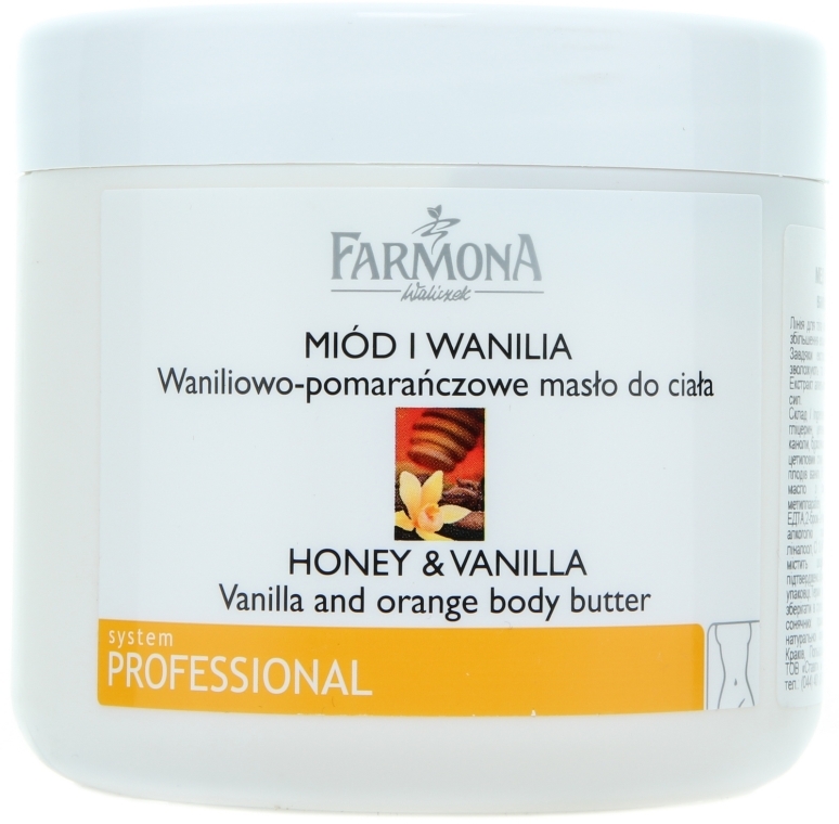 Waniliowo-pomarańczowe masło do ciała - Farmona Professional Honey & Vanilla