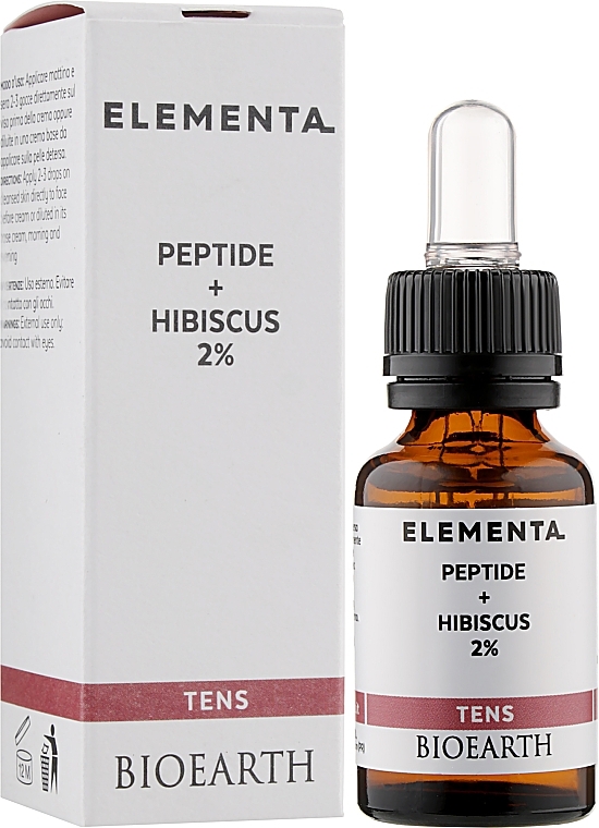 PRZECENA! Koncentrat stymulujący produkcję kolagenu - Bioearth Elementa Tens Peptide + Hibiskus 2% * — Zdjęcie N2