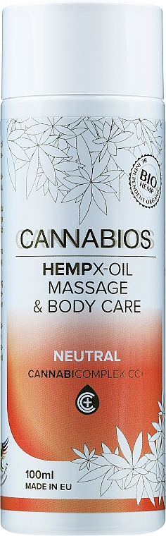 Olejek do masażu i pielęgnacji ciała, neutralny - Cannabios Hempx-Oil Massage & Body Care Neutral — Zdjęcie N1