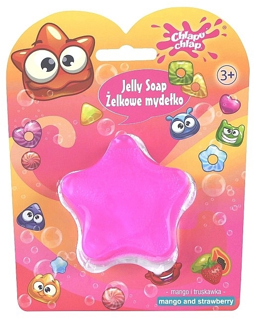 Mydło w żelu Star, różowe o zapachu mango i truskawki - Chlapu Chlap Gel Soap — Zdjęcie N1
