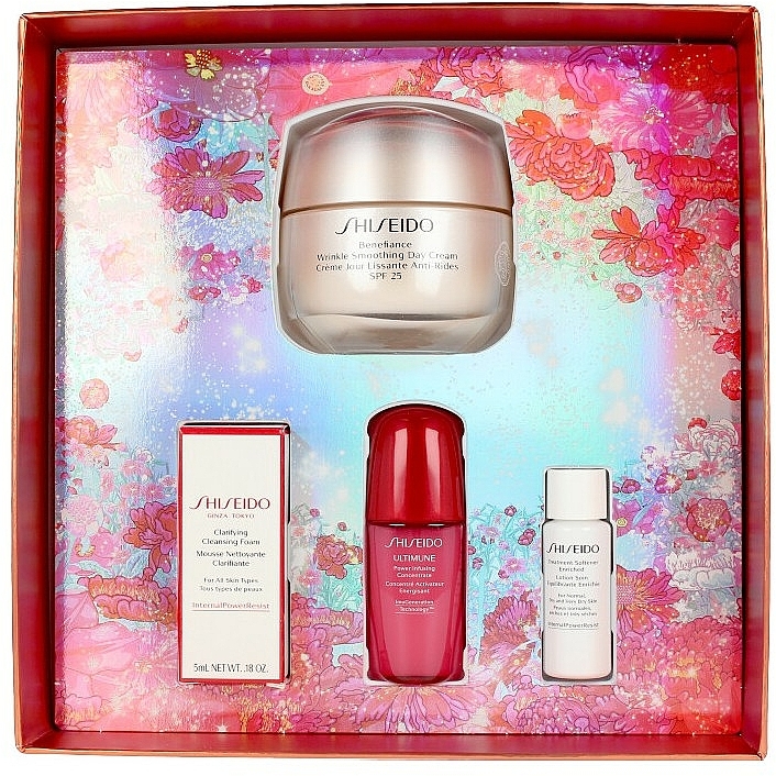 Zestaw do twarzy - Shiseido Beauty Blossoms Benefiance (cr 50 ml + foam 5 ml + lot 7 ml + conc 10 ml) — Zdjęcie N2