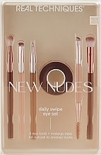 Zestaw pędzli do oczu i brwi, 6 szt. - Real Techniques New Nudes Daily Swipe Eye Set — Zdjęcie N1