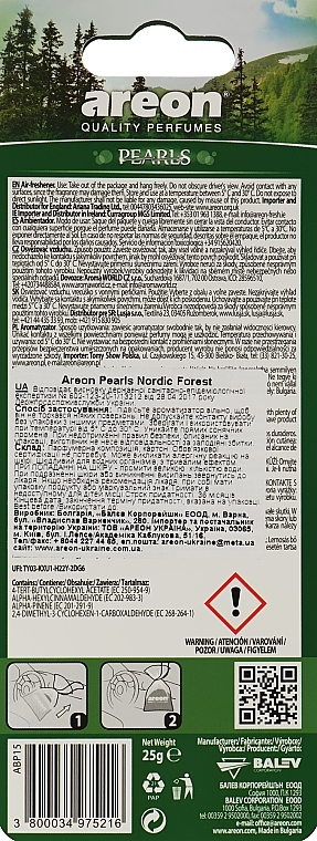 Odświeżacz powietrza Nordic Forest - Areon Pearls Nordic Forest — Zdjęcie N2