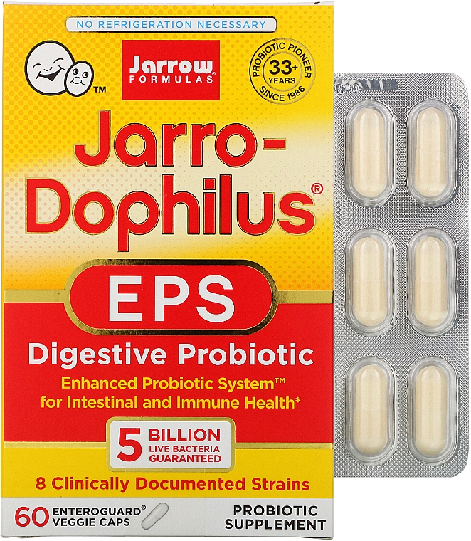 Probiotyk dla zdrowia układu pokarmowego - Jarrow Formulas Jarro-Dophilus EPS 5 Billion — Zdjęcie N1