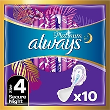 Wkładki higieniczne, rozmiar 4, 10 szt. - Always Platinum Secure Night — Zdjęcie N2