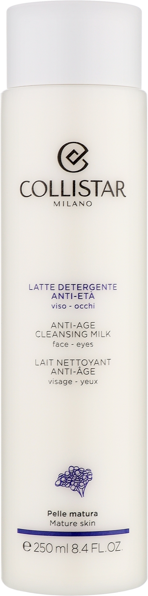 Mleczko oczyszczające przeciwdziałające oznakom starzenia - Collistar Anti-Age Cleansing Milk  — Zdjęcie 250 ml