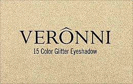 Profesjonalna paleta brokatowych cieni do powiek, 15 kolorów - Veronni — Zdjęcie N1